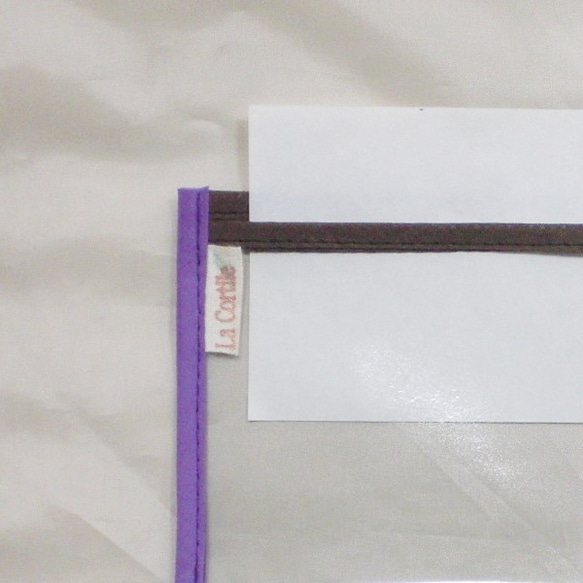 クリアケース（お札・商品券）／紫＋茶のコンビ 3枚目の画像
