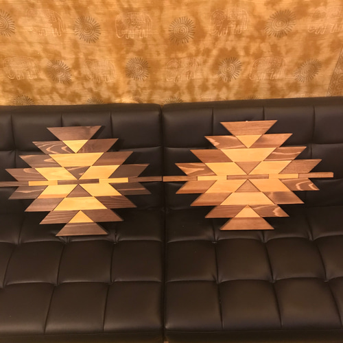 素敵でユニークな メンズライクな木製オルテガ壁掛け【handmade】ダーク その他