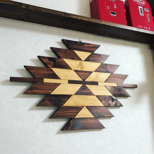 メンズライクな木製オルテガ壁掛け【handmade】ダーク