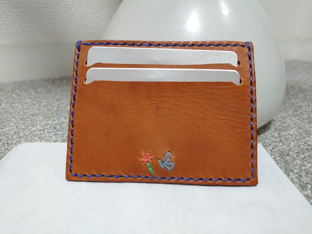 イタリアンレザーのミニウォレットばね口