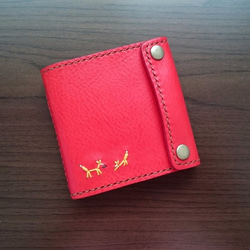 ロングトラッカーウォレット/姫路レザー芯通し黒色/ステッチ白色/フル