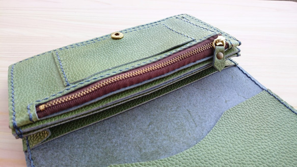 フレンチカーフの手縫い長財布  【love】 3枚目の画像