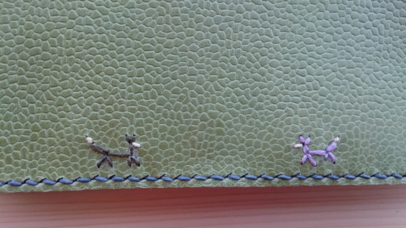 フレンチカーフの手縫い長財布  【love】 5枚目の画像