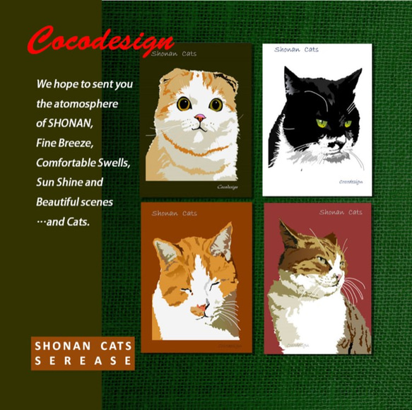 ポストカード4枚セット　湘南キャッツ　⑥　シルバー猫 4枚目の画像