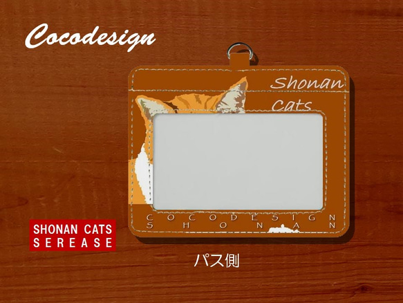 湘南Catsパスケース　004  ほんわか茶トラ 2枚目の画像