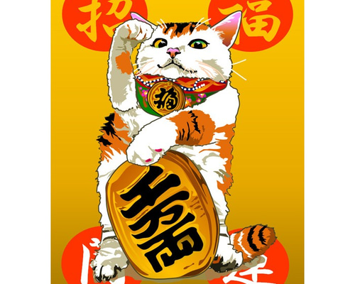 招き猫☆三毛猫さん 招き猫猫 【大】カラフル三毛猫 | megumix