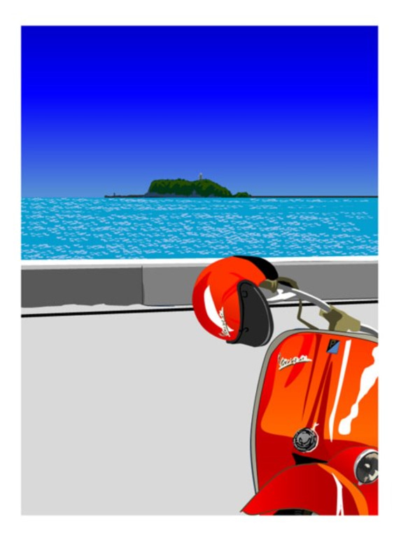 凪　七里ガ浜パーキング　バイク（赤） 1枚目の画像