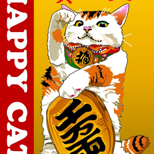 招き猫☆三毛猫さん 招き猫のモデルとなった日本猫。海外で