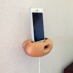 Wall type smartphone speaker -European Beech- 第2張的照片