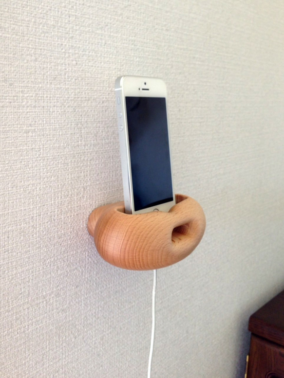 Wall type smartphone speaker -European Beech- 第2張的照片