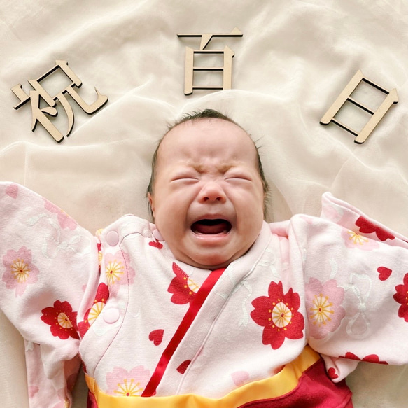 【送料込】祝百日　百日祝い　お食い初め　100日　レターバナー 5枚目の画像