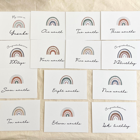 【送料無料】レインボー　虹の月齢カード 4枚目の画像