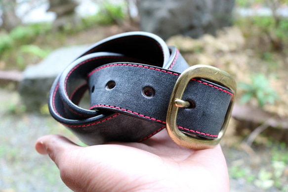 ベルト ブライドルレザー （RDステッチ）イングランドレザー - 超人気