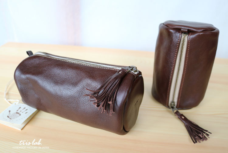 やわらかポーチ　tallサイズ（ダークブラウン）　イタリアヌメ