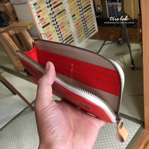 ちいさな長財布 ”りんご” イタリアレザー 長財布 trislab 通販