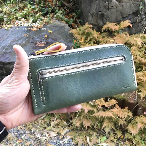 ちいさな長財布 ”りんご” イタリアレザー 長財布 trislab 通販