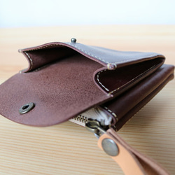 ポッケのついたちいさなお財布　イタリアレザー　ダークブラウン 4枚目の画像