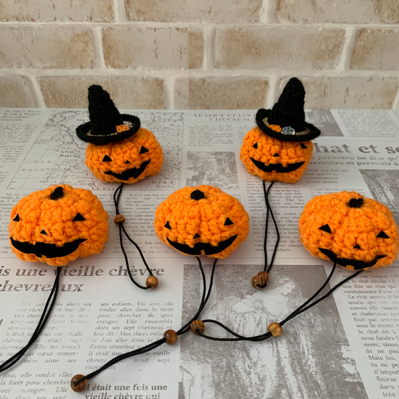 うさぎ用手編み帽子 かぼちゃ 4枚目の画像