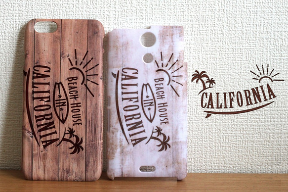 【スマホケース】カリフォルニア　サーフィンスマイル　各機種ケース対応<iphoneシリーズ/Androidシリーズ> 1枚目の画像