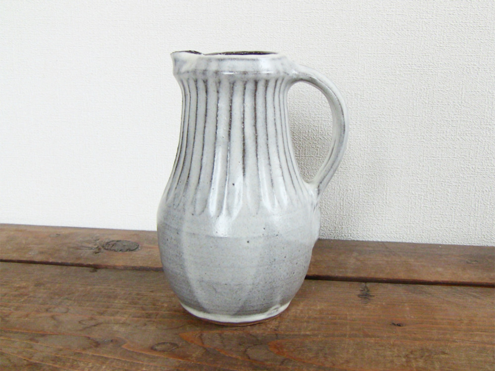 【流釉注瓶 市野茂良】注瓶 花入れ 花器 ピッチャー ピッチャー ホーロー 1.4L ジャグ ポット 水差し 容器 ホワイト