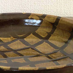 スリップウェア楕円深皿（黄土色） 3枚目の画像