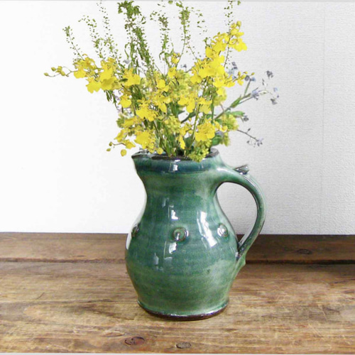 瀬戸焼 織部 魚耳 花入れ 花瓶 : お茶道具の駒屋 - 通販 - Yahoo