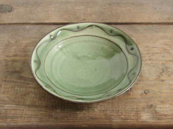 イッチン流文皿（緑） 2枚目の画像
