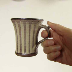 白いストライプのマグカップ 5枚目の画像