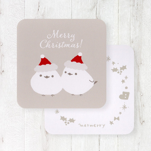 ♡やっと逢えたねサンタうささん♡シーグラスアート クリスマスツリー シマエナガ ♡やっと逢えたねサンタうささん♡シーグラスアート クリスマス
