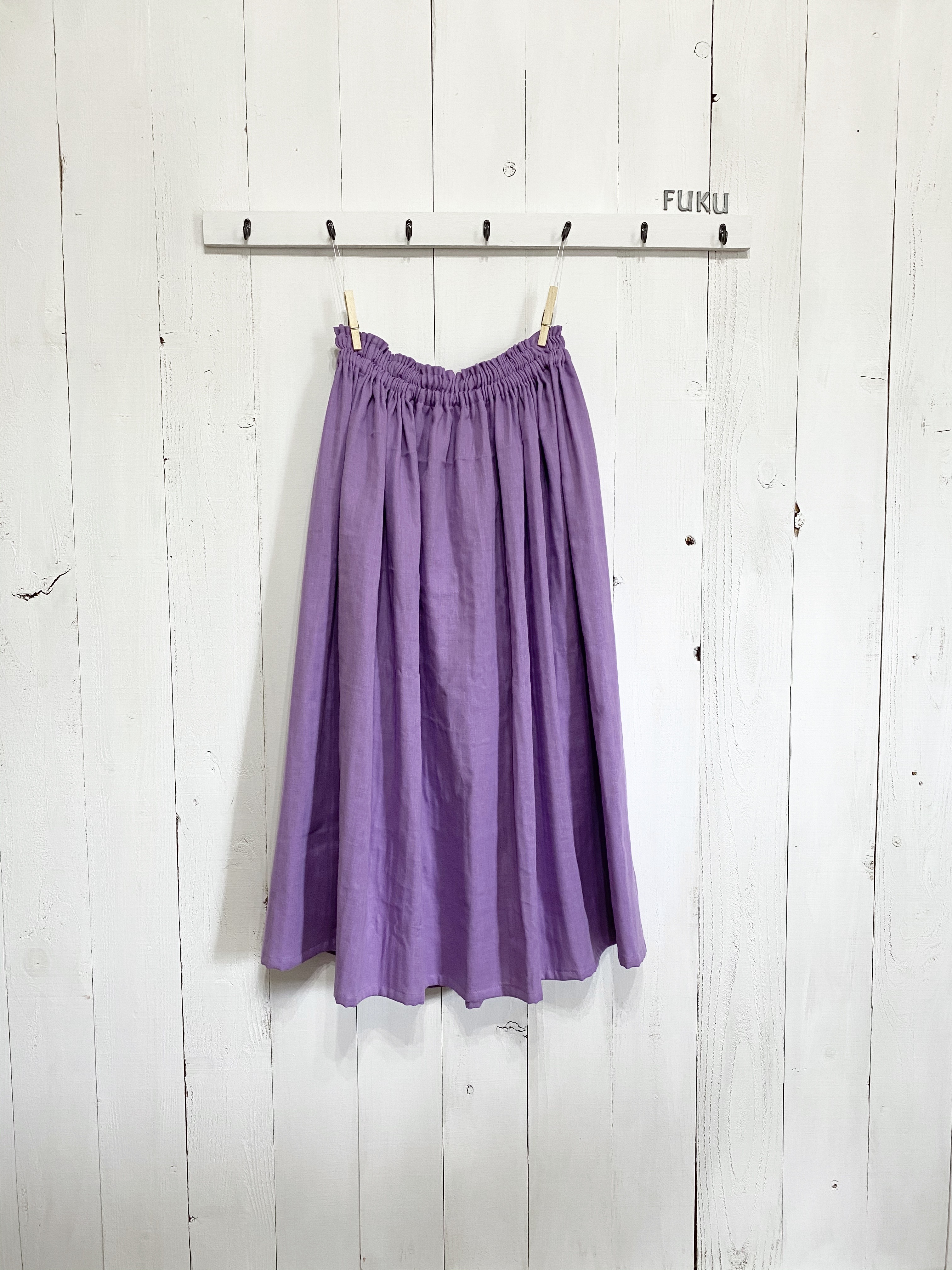 ダブルガーゼギャザースカート　ライラック