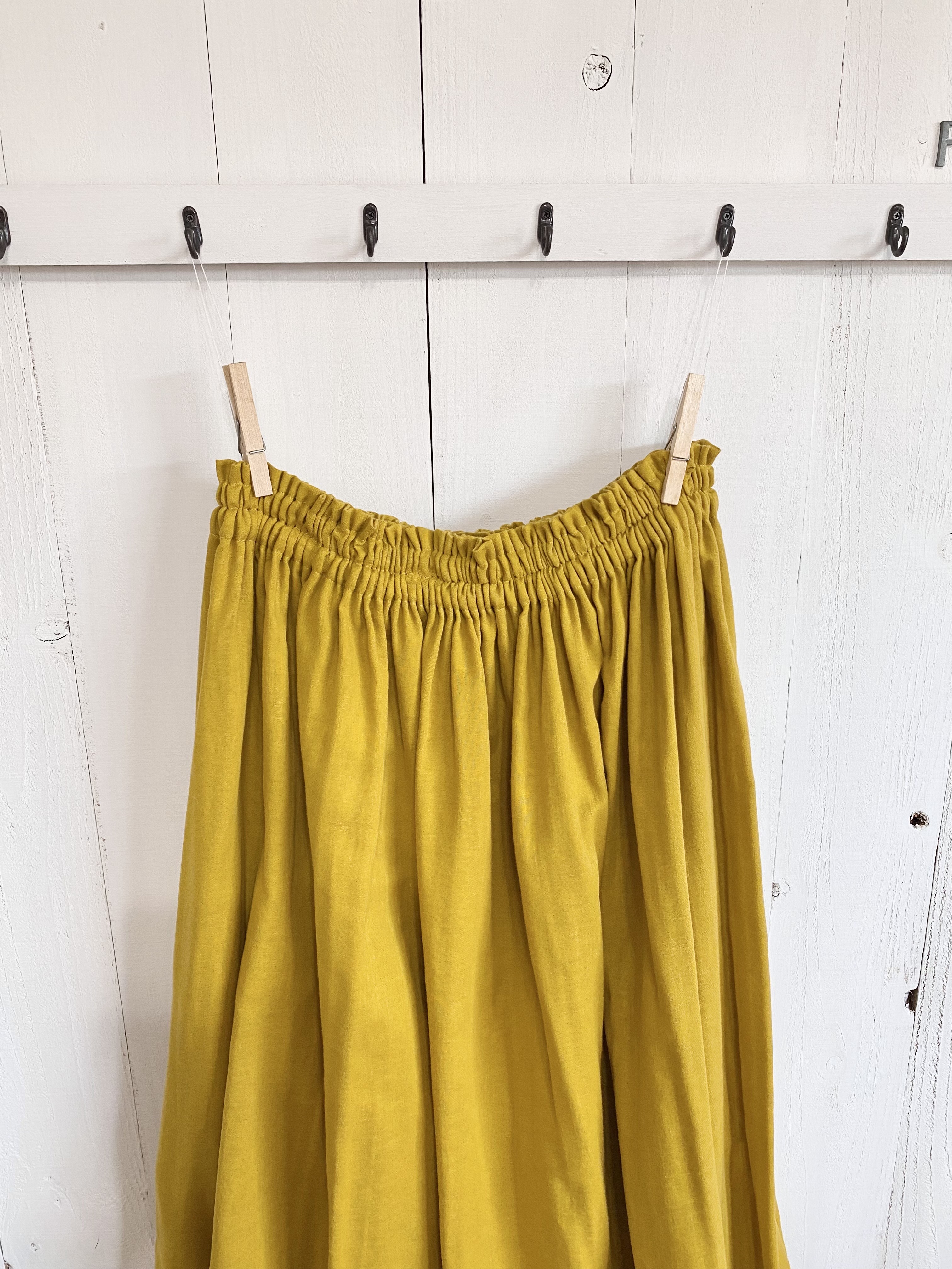 ダブルガーゼギャザースカート　イエロー
