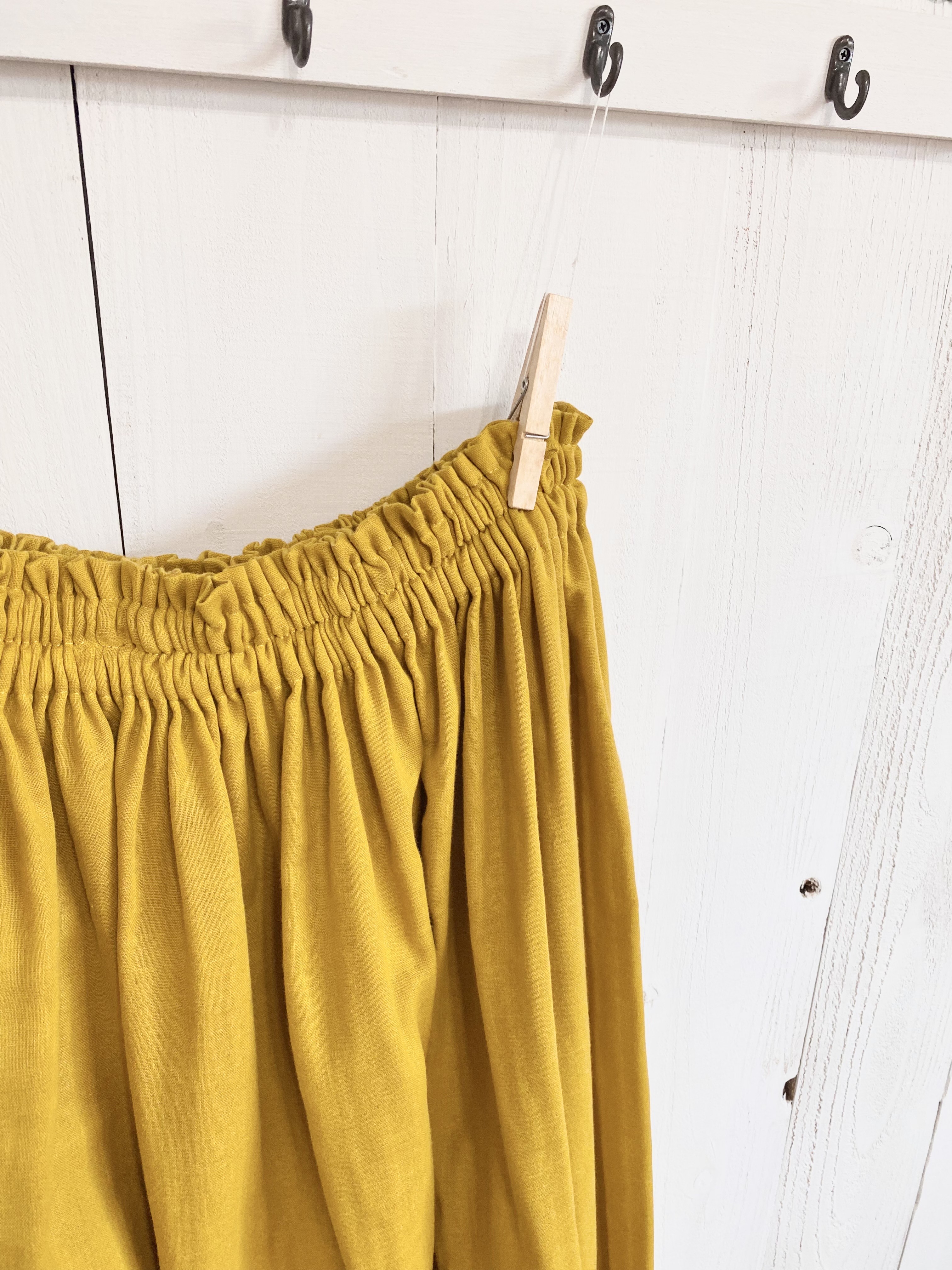 ダブルガーゼギャザースカート　イエロー