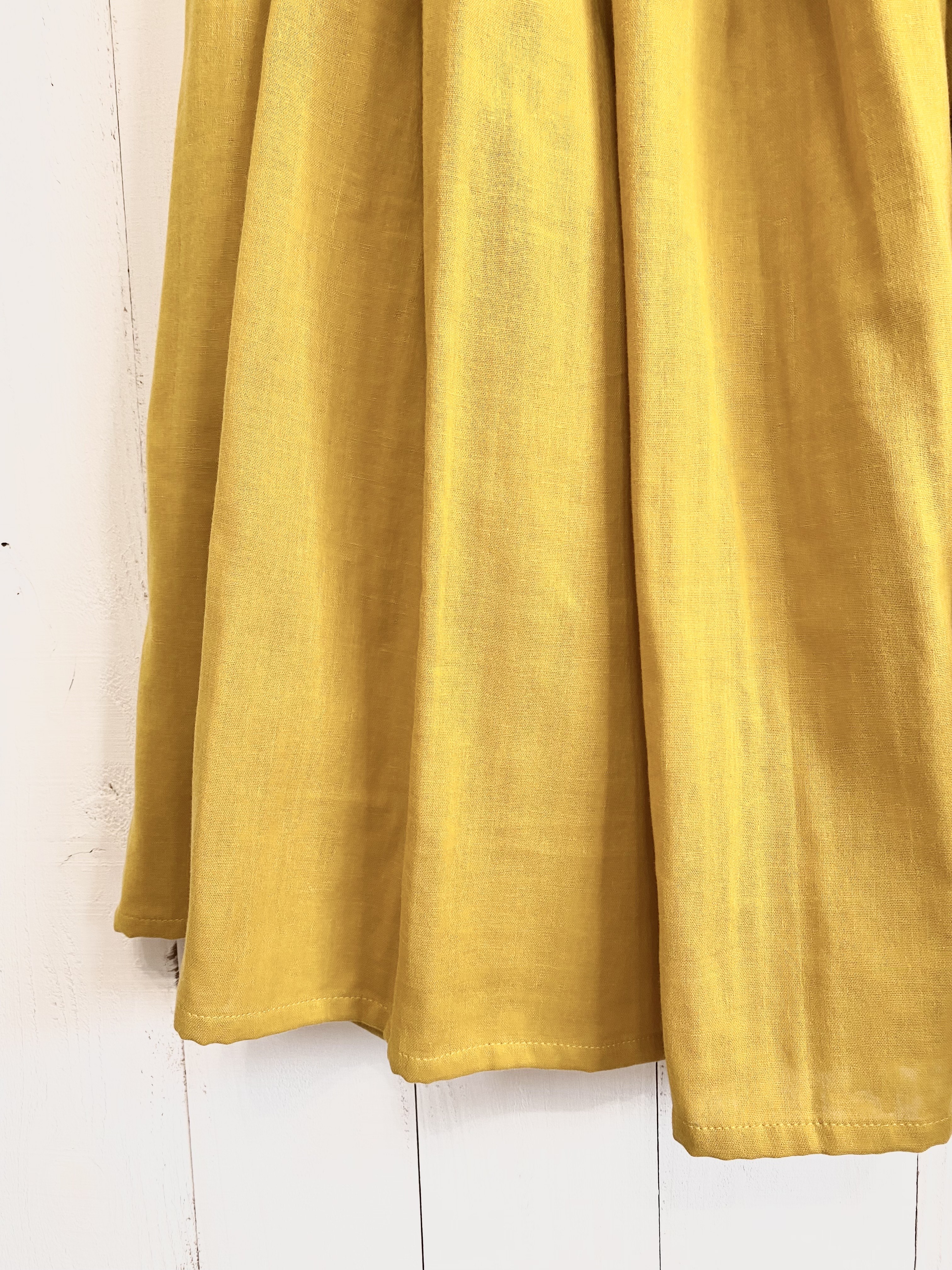 ダブルガーゼギャザースカート　イエロー