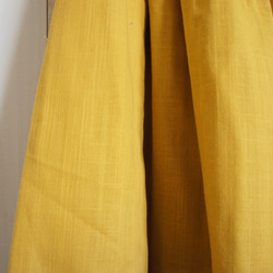 スラブダブルガーゼのマスタードギャザースカート 3枚目の画像