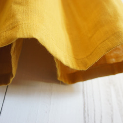 スラブダブルガーゼのマスタードギャザースカート 5枚目の画像