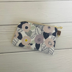 リバティ ラミネート ダブルファスナー ミニお財布ポーチ ケニルワース