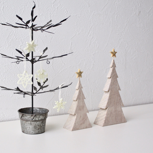 小さな木のクリスマスツリー＊ホワイトオーク＊Lサイズ 3枚目の画像