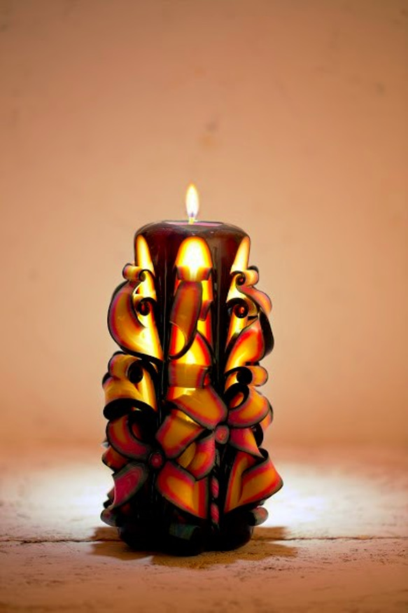 [最高のクリスマスギフト] カービング キャンドル Royal Black carving candle | big 5枚目の画像