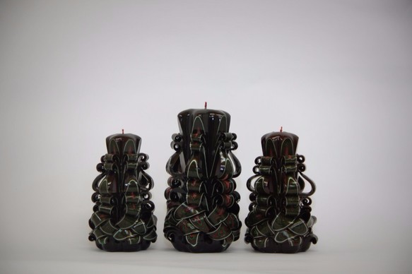 カービング キャンドル Royal Black | carving candle | medium 5枚目の画像