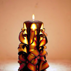 [クリスマス ギフト]  カービング キャンドル 京紫 | carving candle | Big 5枚目の画像