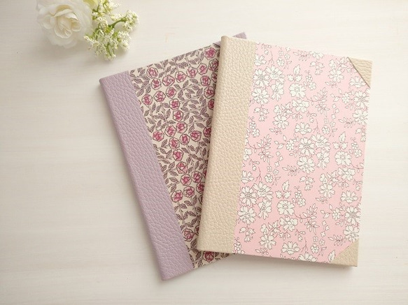 Sale♪シンプル・かわいいA6手帳カバー　リバティ～スリーピングローズ・ピンク～ 3枚目の画像