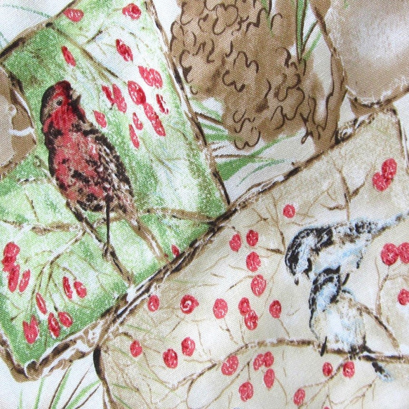★usaコットン　クリスマス　鳥　うさぎ　コガラ　木の実 4枚目の画像