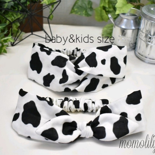 baby&kids✴︎ウシ柄のヘアバンド ヘアバンド・ターバン MOALY
