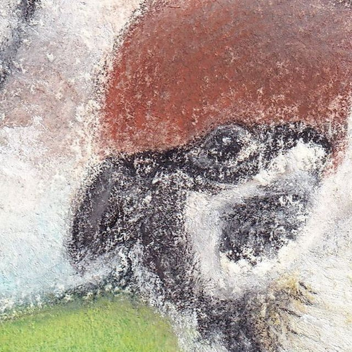ここにいてね（パステル画 原画） 絵画 にゃんずら 通販