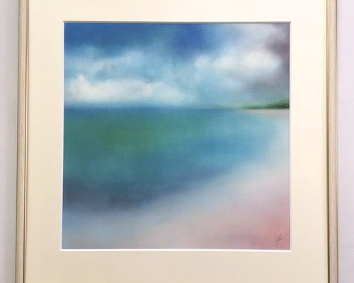 いつか見た海と空3（パステル画 原画） 絵画 にゃんずら 通販