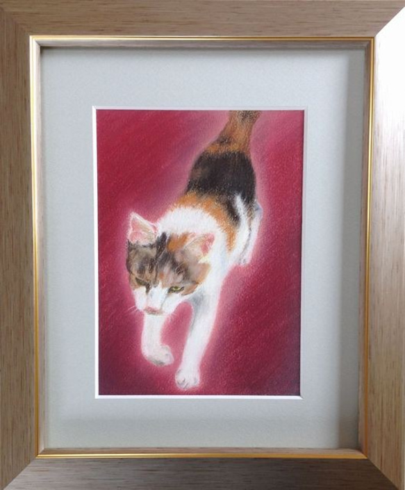 神社の子猫（パステル画・原画） 1枚目の画像