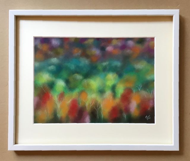 パステル画（原画）朝日。 パステル画（原画）朝日。