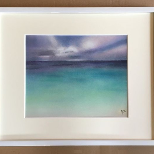 いつか見た海と空（パステル画 原画） 絵画 にゃんずら 通販