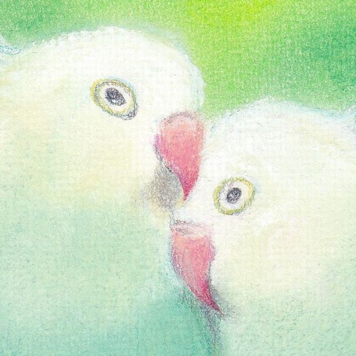 青い鳥⑥（パステル画 原画） 額装込み 絵画 にゃんずら 通販