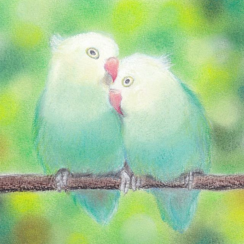 ☆ヒカリのカタチ☆20cm角サイズ オーダーメイドパステル絵画